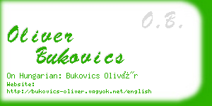 oliver bukovics business card